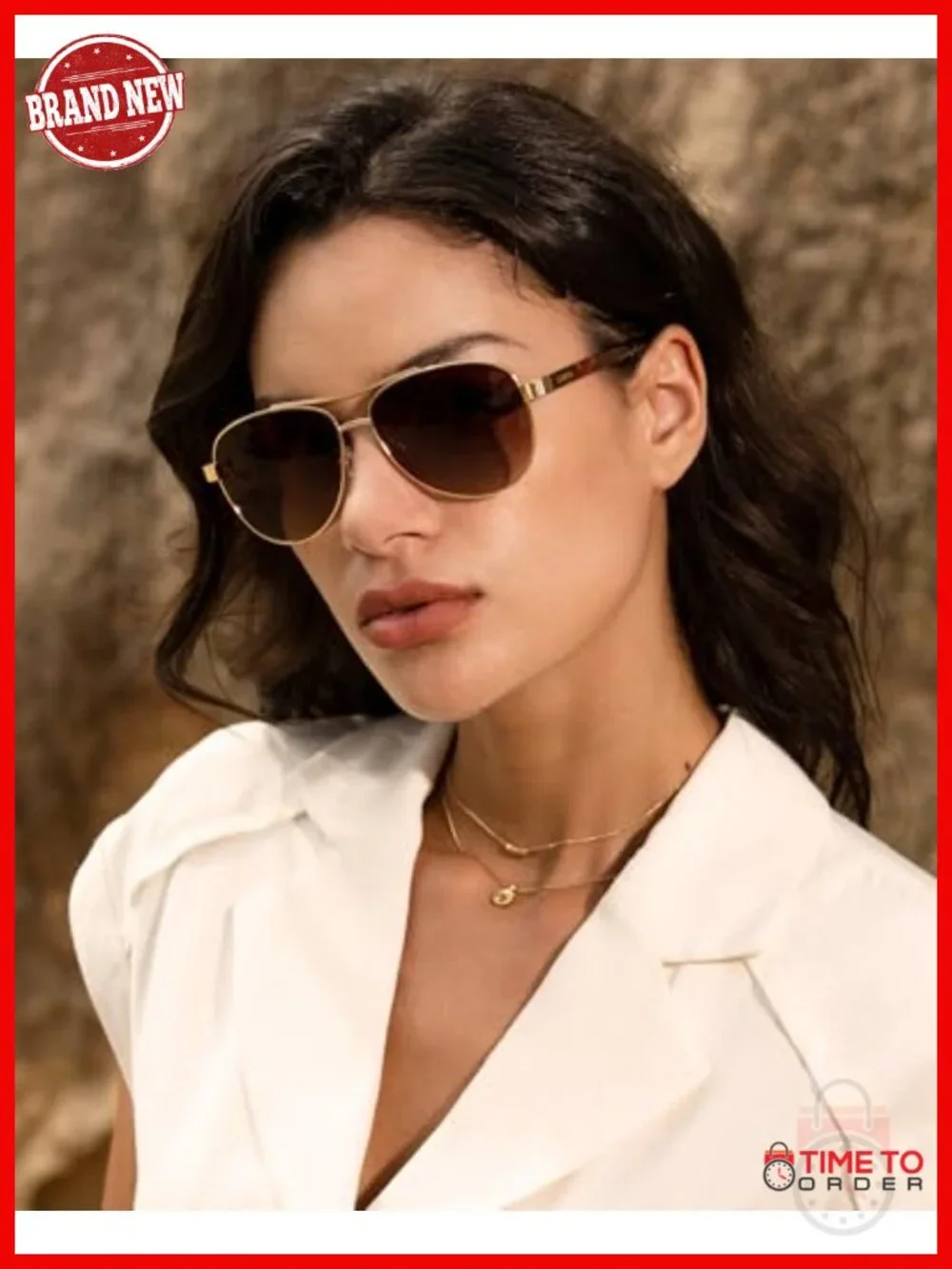 Polarized Sunglasses with Acetate Arms Metal Frame, UV400 Protection,